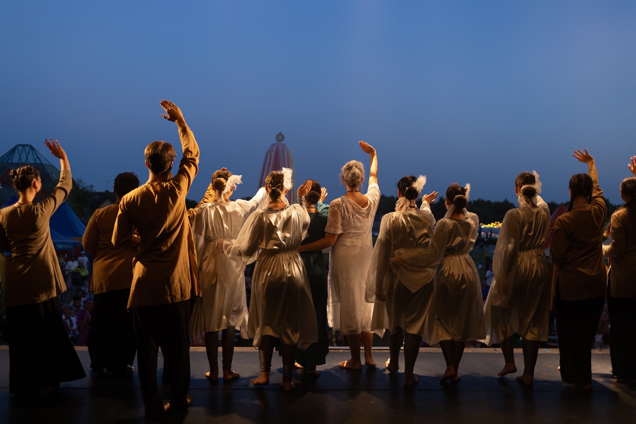 The ensemble at blue hour